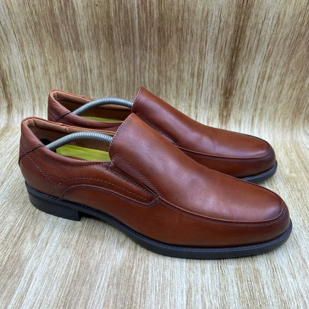 Florsheim Midtown Moc Toe Loafers Men's Size 11.5 D Brown Leather Slip On Shoes